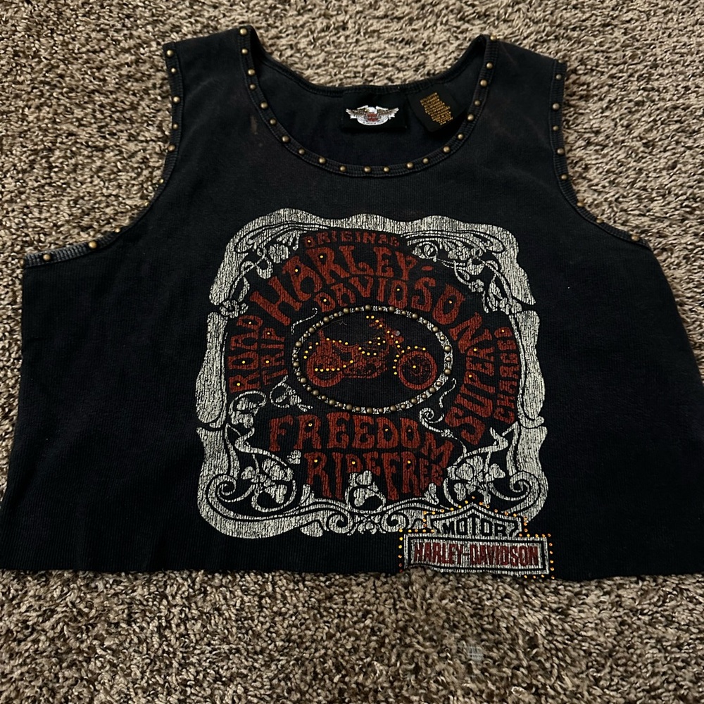 Vintage Harley Davidson cropped tee